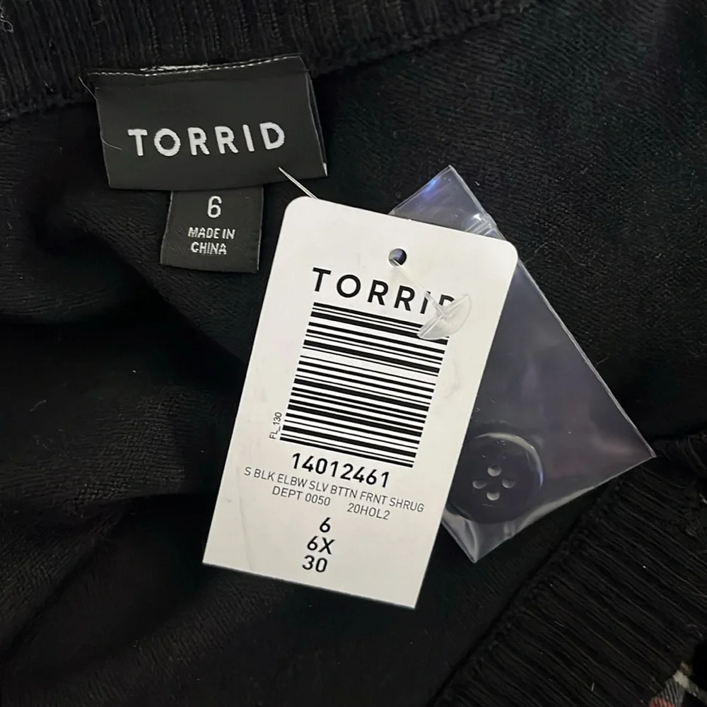 Torrid Black Shrug Crop Cardigan